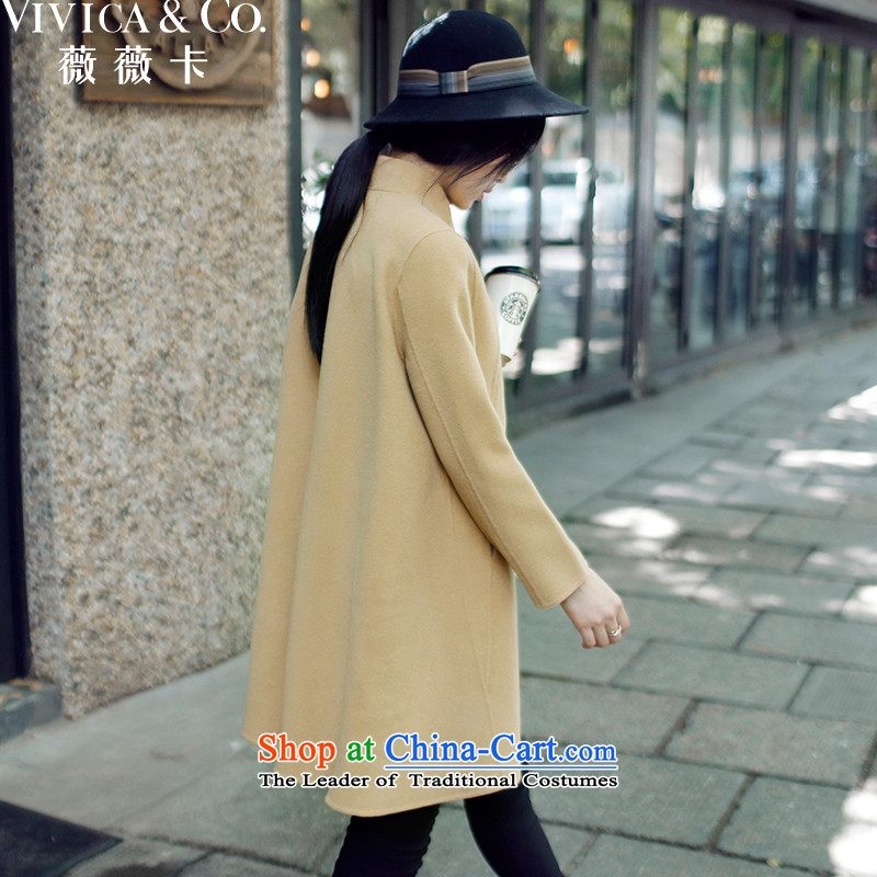 Weiwei Card 2015 autumn and winter new double-cashmere overcoat 9 Cuff Ms. long large light and color jacket 0006 S weiwei vivica&co card () , , , shopping on the Internet
