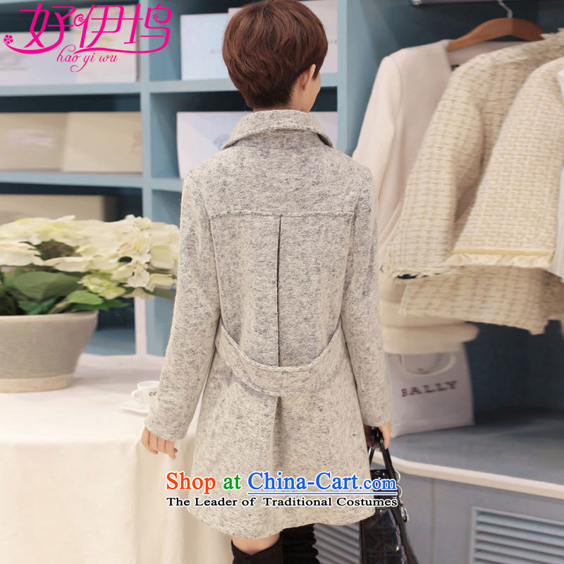 Good El docking 2015 autumn and winter new gross female Korean jacket?   wool a wool coat girl in long 607 light gray M'good docking , , , shopping on the Internet