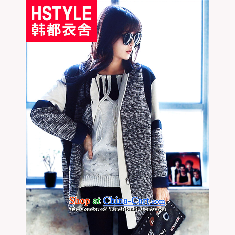 Korea has the Korean version of the Dag Hammarskjld yi 2015 winter clothing new female stitching grid L TK4472 gross? jacket GrayL