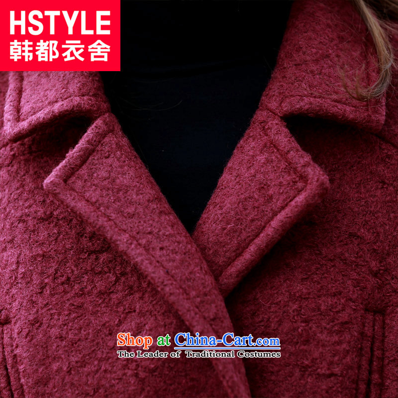 Korea has the Korean version of the Dag Hammarskjöld yi 2015 winter clothing new products for women and two-tone optional youth stylish solid color relaxd the rotator cuff solid color jacket OU4624 gross? restaurant wine red S, Korea has Yi Homes , , , sh