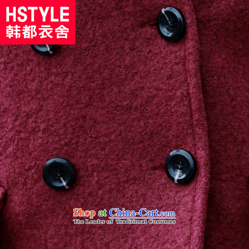Korea has the Korean version of the Dag Hammarskjöld yi 2015 winter clothing new products for women and two-tone optional youth stylish solid color relaxd the rotator cuff solid color jacket OU4624 gross? restaurant wine red S, Korea has Yi Homes , , , sh
