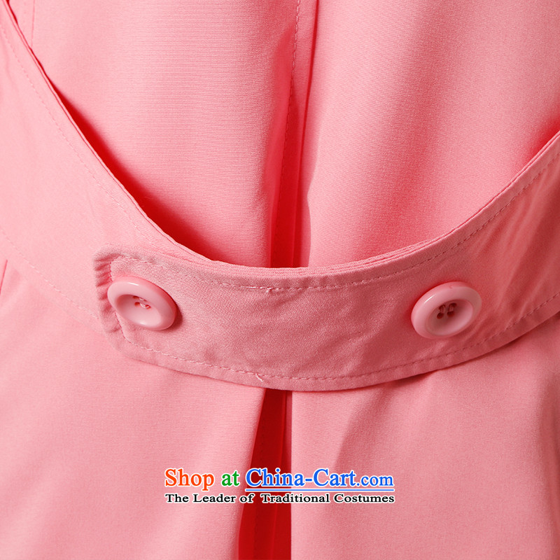 For M- 2015 to increase the number of women in the autumn of new suit for long coats of leisure and skinny graphics windbreaker Sau San Y1259 3XL, pink collar-m , , , shopping on the Internet