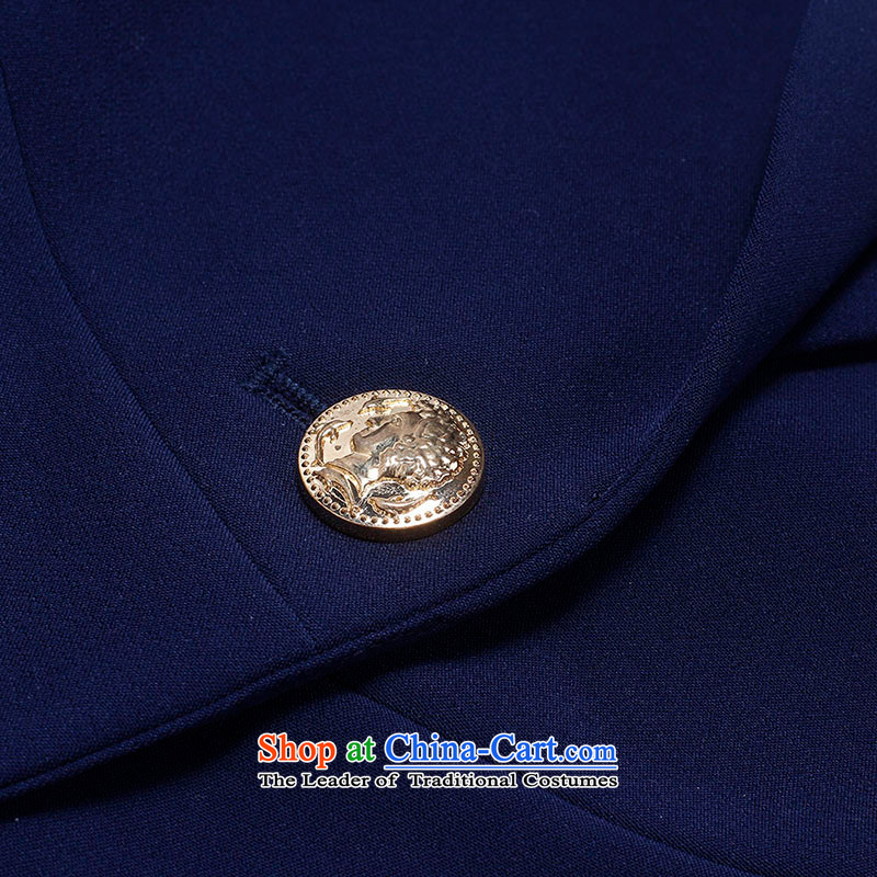 The former Yugoslavia Li Sau 2015 autumn large new mount female thick MM wild suits for a deduction lapel video thin suit small jacket Sau San OL 0020 XL, Yugoslavia, possession of blue-soo , , , shopping on the Internet