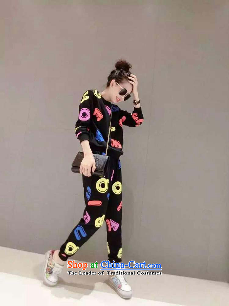 Mr James TIEN Yi Han Dae code Women's Long Sleeve Kit trousers female thick sister autumn new) thick girls' Graphics thin) MM thick Winter Sweater to increase women's sports Kit 4XL Black suitable for 160 to 180 catties of Fat Fat Picture, prices, brand platters! The elections are supplied in the national character of distribution, so action, buy now enjoy more preferential! As soon as possible.