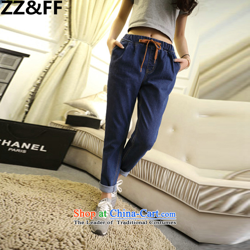 2015 Autumn and winter Zz_ff new Korean version of large numbers of ladies MM200 thick catty to intensify the tension spring jeans picture color waistXXL