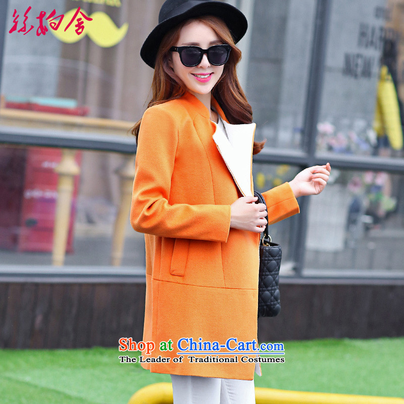 Population Pak homes in gross? coats of autumn and winter 2015 new women's solid color jacket 036699   Gross? orange silk Pak Homes , , , M shopping on the Internet