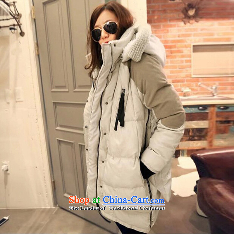 Mr James TIEN yi won down women in large long thick girls' Graphics thin, Choo 200catty thick sister larger female winter coats girl down to intensify the beige XXXL suitable for 175 to 190 catties of fat, Mr James TIEN Yi Han (JUNYIHAN) , , , shopping on the Internet