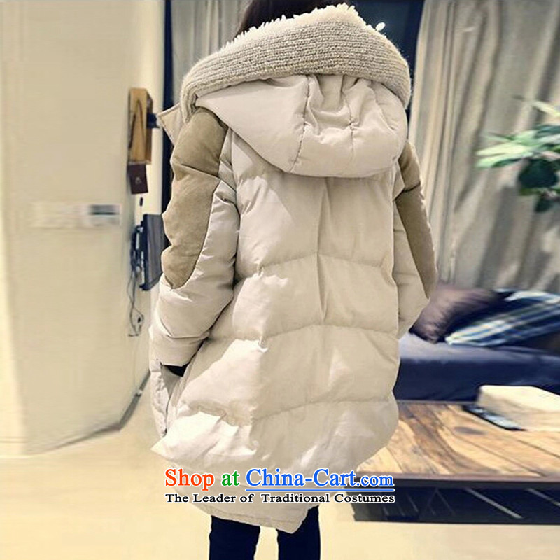 Mr James TIEN yi won down women in large long thick girls' Graphics thin, Choo 200catty thick sister larger female winter coats girl down to intensify the beige XXXL suitable for 175 to 190 catties of fat, Mr James TIEN Yi Han (JUNYIHAN) , , , shopping on the Internet