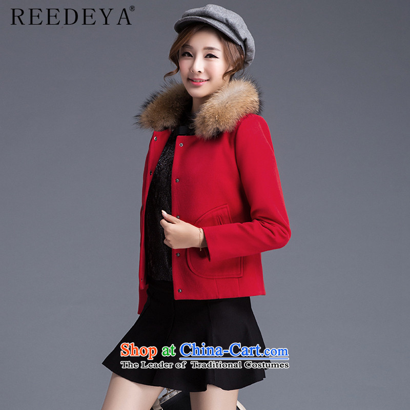 Avandia Rui REEDEYA 2015 autumn and winter Korean female jacket is   Gross graphics with thin for single row detained short of female red cloak? L folder cotton ),REEDEYA,,, shopping on the Internet