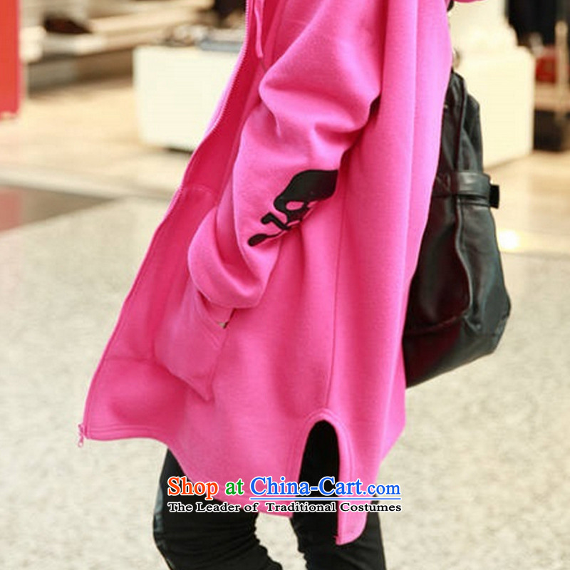 The 2015 autumn Gigi Lai Wei winter clothing new Korean version of a larger, long loose, grasp sweater jacket women lint-free pink XL, Gigi Lai (weiziyun CD) , , , shopping on the Internet