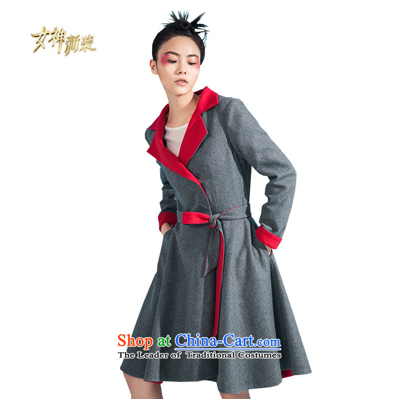 The goddess of the same new child Yiu Yan Cayman knocked color two-sided Top Loin video thin overcoats _8533210615?- elegant grayS