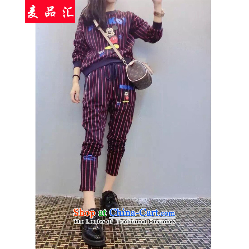 Mak, removals by sinks fall xl female thick MM THIN long-sleeved trousers graphics two kits Korean fashion sweater 200 catties Leisure Sports Suits 5989 Plum Purple 4XL, MAK products removals by sinks , , , shopping on the Internet