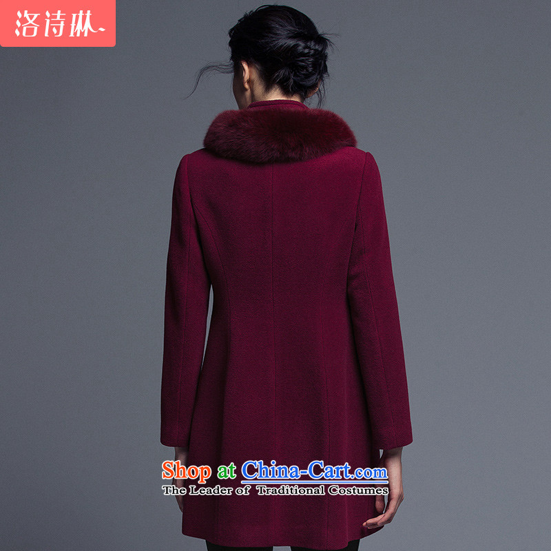 The poem Lin 2015 LUXLEAD winter clothing new products collar long-sleeved single row detained in aristocratic long coats gross? female wine red XL, poetry, rim (LUXLEAD) , , , shopping on the Internet