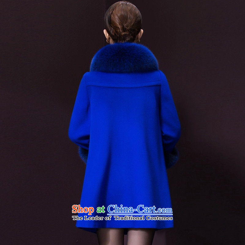 Mr. de Vries 200 catties larger women Fall/Winter Collections 2015 won the new version to intensify the loose cloak a wool coat in the long hair? jacket , blue 3XL, female de Vries (JOHANEDFORS) , , , shopping on the Internet