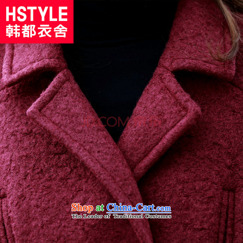 Korea has the Korean version of the Dag Hammarskjöld yi 2015 winter clothing new women's solid color jacket OU4624 loose hair? wine red M, Korea has Yi (HSTYLE) , , , shopping on the Internet
