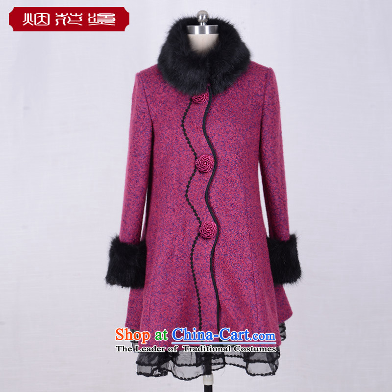 Fireworks ZY2015 hot new OSCE root autumn yarn spell a color jacket petticoats coats, wool? long thick complex Hui red noise XL pre-sale, fireworks iron , , , shopping on the Internet