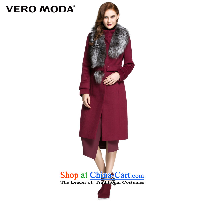 Vero moda stylish and simple design decorated with fur fox? coats |315327037 Sau San Gross 073 dark red?160_80A_S