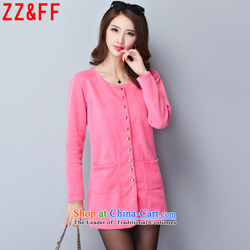 Install the latest Autumn 2015 Zz&ff) larger women in the long graphics thin knitwear Sau San Cardigan girl ,8094,8000 Thursday pink XXL,ZZ&FF,,, shopping on the Internet