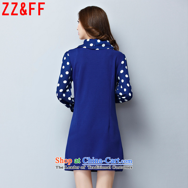 Install the latest Autumn 2015 Zz&ff large long-sleeved blouses and code Sau San dot chiffon skirt wear dresses LYQ8084 BLUE XXXL female picture, prices, brand platters! The elections are supplied in the national character of distribution, so action, buy now enjoy more preferential! As soon as possible.