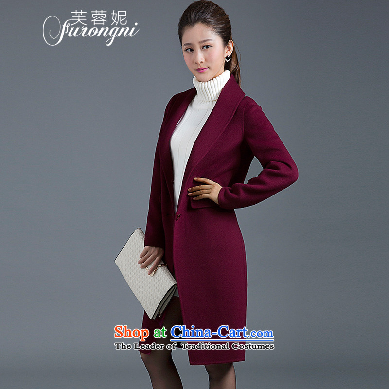 Hibiscus Connie 2015 autumn and winter new women's European and American high-end 2-sided gross girls coat? Long cashmere overcoat, wool coat D0310 Sau San? S Code Red, Stephanie (FURONGNI hibiscus) , , , shopping on the Internet