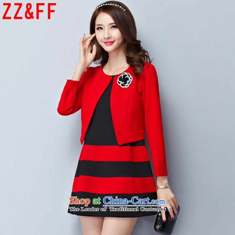 Install the latest Autumn 2015 Zz&ff) larger female stylish Sau San vest skirt the jacket TZ8088 two kits female red XXXXL,ZZ&FF,,, shopping on the Internet