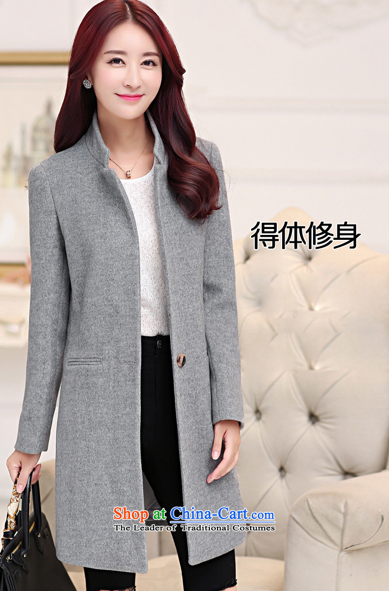 The OSCE overflew terrace 2015 Fall/Winter Collections new woolen coat female non-cashmere overcoat. Long stand collar Sau San Mao jacket single row deduction? coats female Gray L picture, prices, brand platters! The elections are supplied in the national character of distribution, so action, buy now enjoy more preferential! As soon as possible.