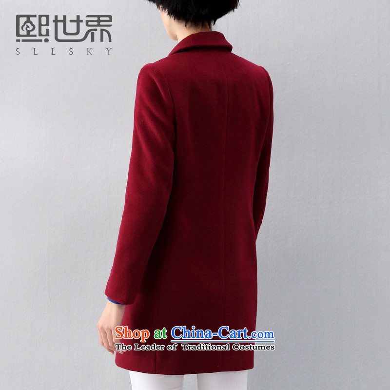 Hee-World 2015 new products in the autumn long commuting pure color jacket female 184LG006 gross? Deep Blue , Hee-world sllsky,,, shopping on the Internet