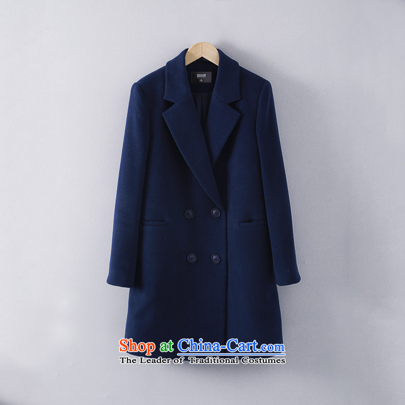 Hee-World 2015 new products in the autumn long commuting pure color jacket female 184LG006 gross? Deep Blue , Hee-world sllsky,,, shopping on the Internet