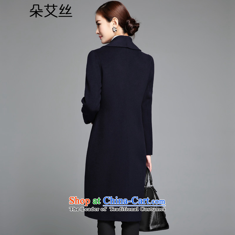 High-end of the population of a manual two-sided? woolen coat female 2015 Fall/Winter Collections new gross girls jacket? Long Wool Velvet Sau San a wool coat navy M flower HIV population , , , shopping on the Internet