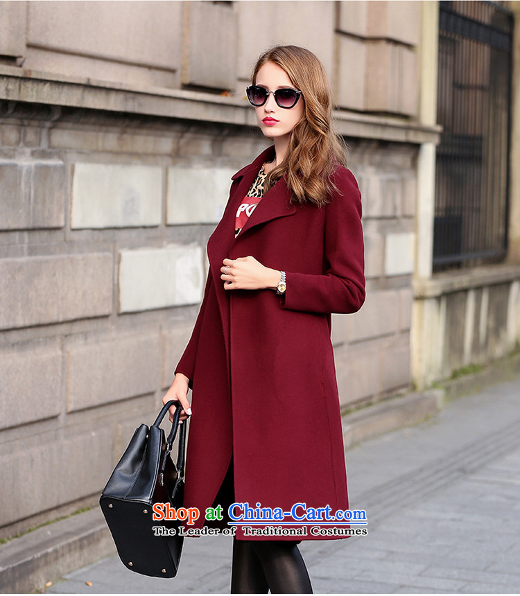 Moting The Ting 2015 autumn and winter new non-cashmere overcoat girl in long hand-made woolen high-end 2-sided female Korean? coats bay red L picture, prices, brand platters! The elections are supplied in the national character of distribution, so action, buy now enjoy more preferential! As soon as possible.