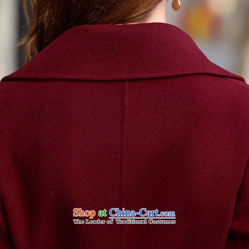 Moting The Ting 2015 autumn and winter new non-cashmere overcoat girl in long hand-made woolen high-end 2-sided female Korean? coats bay red , L, ink-ting (MOTING) , , , shopping on the Internet