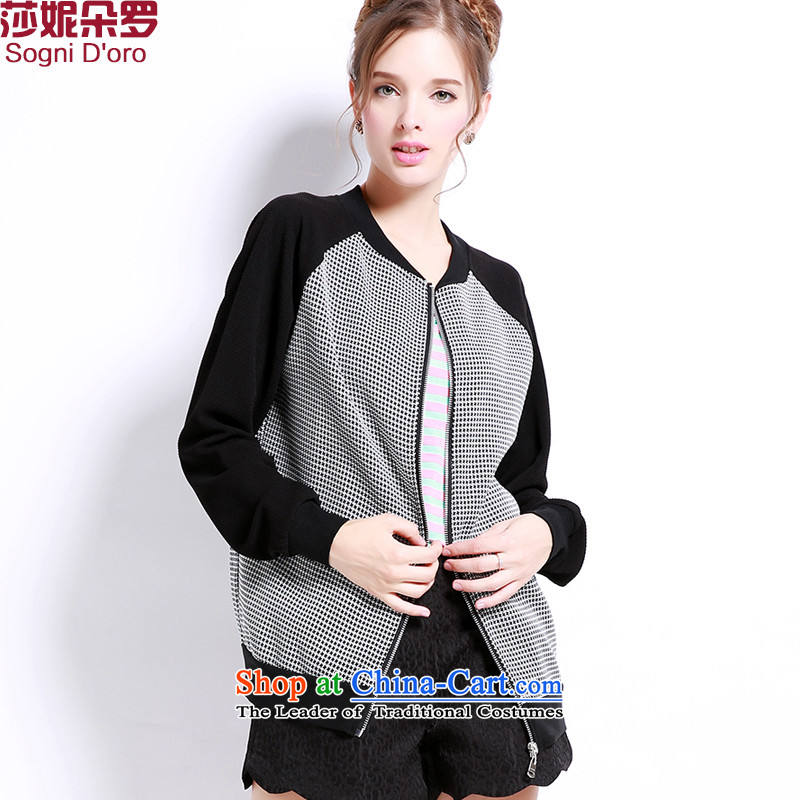 Luo Shani flower code women fall to replace xl jacket thick sister new Korean leisure long-sleeved shirt 13205 graphics on the thin gray 5XL, shani flower sogni (D'oro) , , , shopping on the Internet