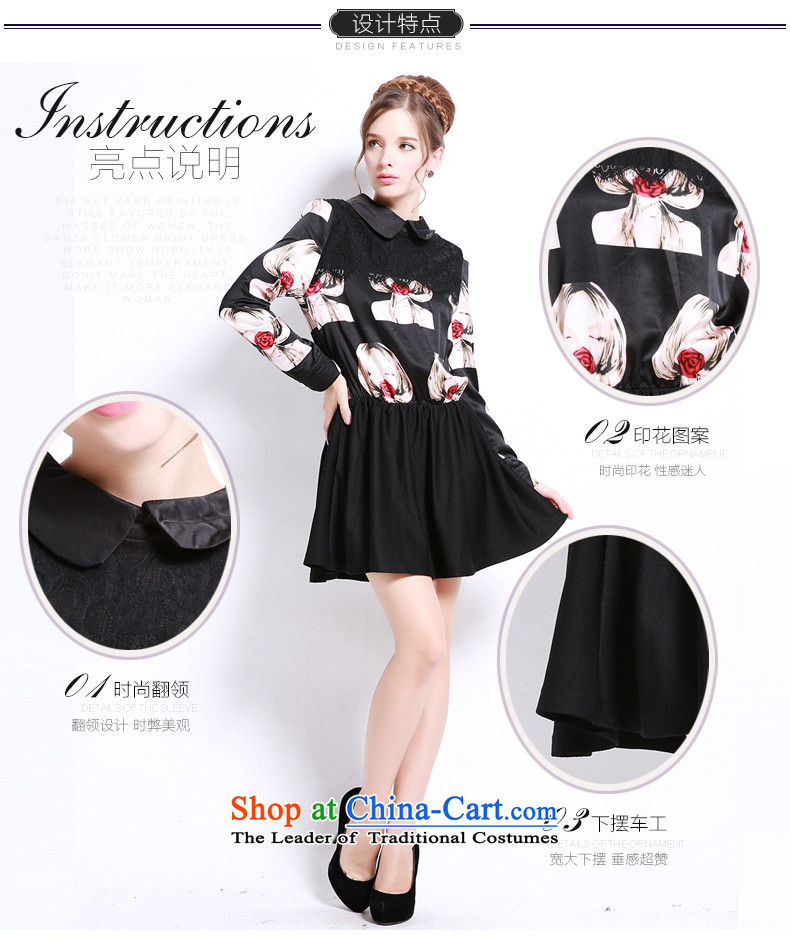 Shani flower of thick mm autumn, installation of new dresses 2015 Korean version of large code thick mm long-sleeved loose video thin dresses 13207 4XL Photo Black, prices, brand platters! The elections are supplied in the national character of distribution, so action, buy now enjoy more preferential! As soon as possible.