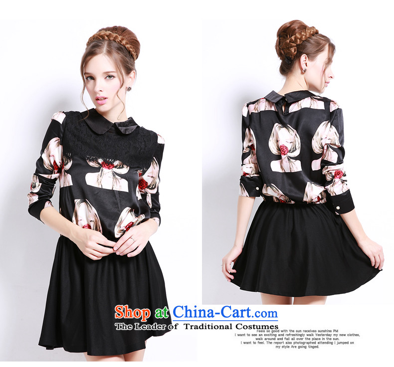 Shani flower of thick mm autumn, installation of new dresses 2015 Korean version of large code thick mm long-sleeved loose video thin dresses 13207 4XL Photo Black, prices, brand platters! The elections are supplied in the national character of distribution, so action, buy now enjoy more preferential! As soon as possible.