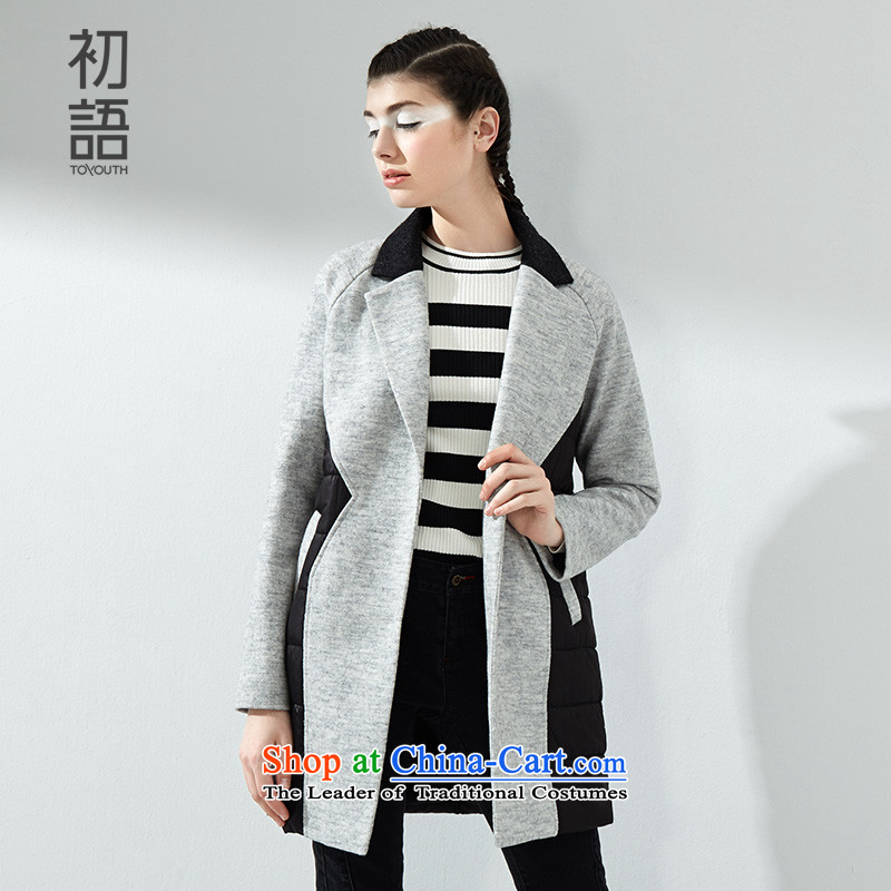 The early autumn 2015, new products in cotton coat long thin knocked color graphics Sau San stitched cotton jacket wild female 8531224011 BlackM