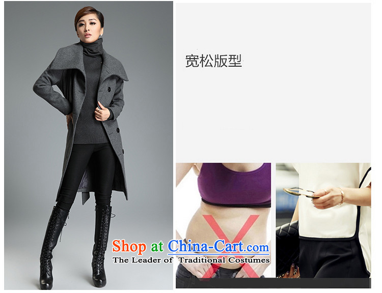 The  2015 large relaxd friendly Korean girl in thick long lapel gross? autumn and winter coats jacket with gray    L picture, prices, brand platters! The elections are supplied in the national character of distribution, so action, buy now enjoy more preferential! As soon as possible.