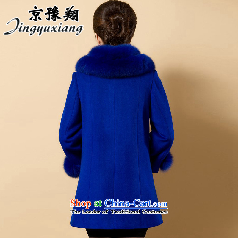 Chyi Yu Xiang in Beijing of older women's autumn and winter coats middle-aged jacket gross? Boxed large beauty mother woolen coat female new blue 5XL, Beijing Yu Xiang (JIANGYUXIANG) , , , shopping on the Internet