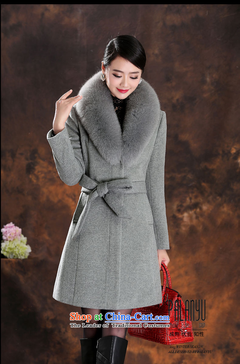 Palun Yu high integrity products really gross collar cashmere overcoat fox female 2015 winter clothing long wool woolen coat? 