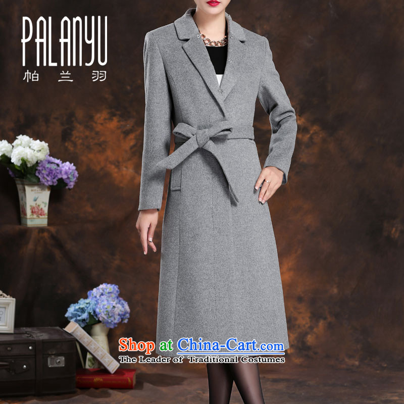 Palun Yu high integrity products really gross collar cashmere overcoat fox female 2015 winter clothing long wool woolen coat?   Graphics thin sent jacket S078 lap long light gray XL, Jimmy (palanyu parrain) , , , shopping on the Internet