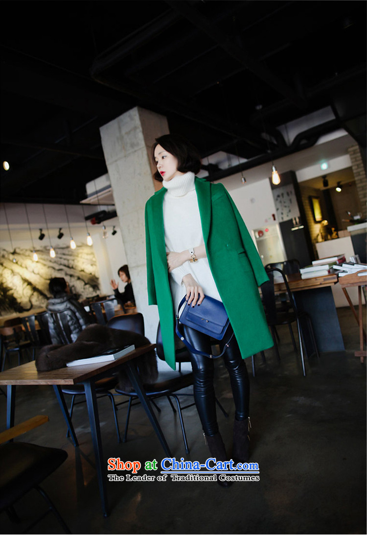 In 2015, the queen of autumn and winter new Korean high-end cashmere overcoat wool coat jacket is 