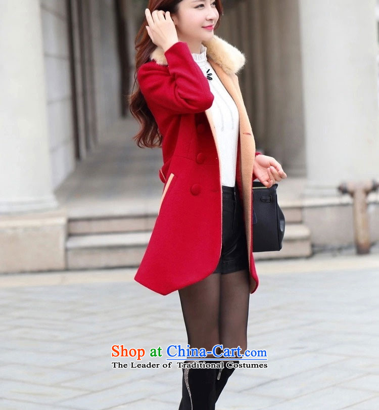 The shining like flowers 2015 autumn and winter new a wool coat female Korean jacket in gross? long thin? jacket Sau San Graphics 5350 large red M picture, prices, brand platters! The elections are supplied in the national character of distribution, so action, buy now enjoy more preferential! As soon as possible.