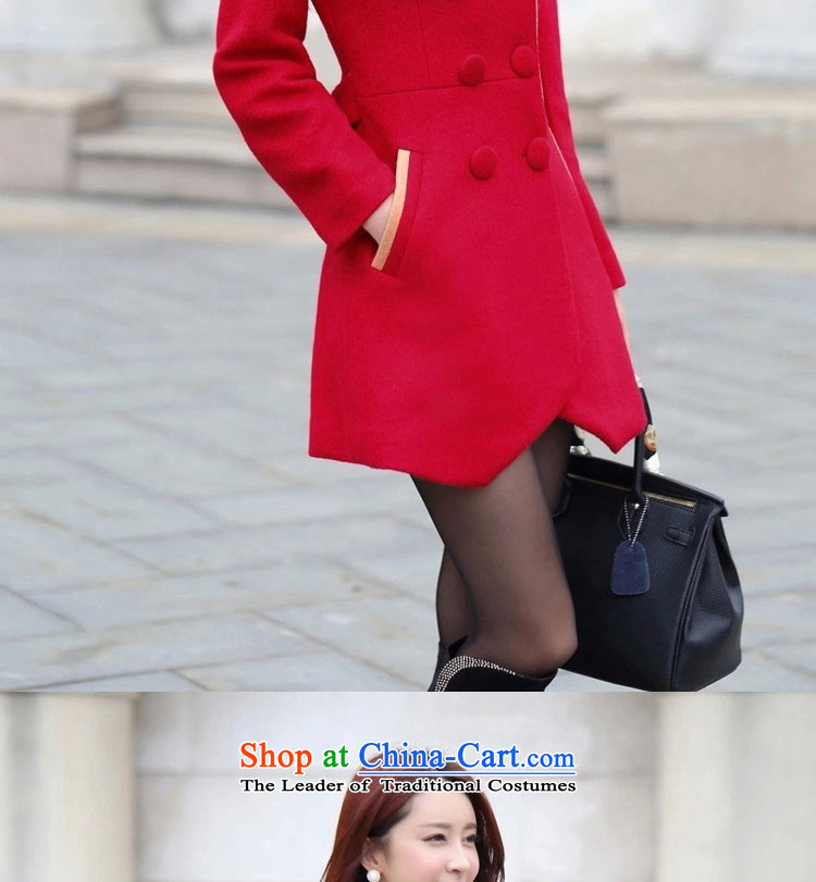 The shining like flowers 2015 autumn and winter new a wool coat female Korean jacket in gross? long thin? jacket Sau San Graphics 5350 large red M picture, prices, brand platters! The elections are supplied in the national character of distribution, so action, buy now enjoy more preferential! As soon as possible.