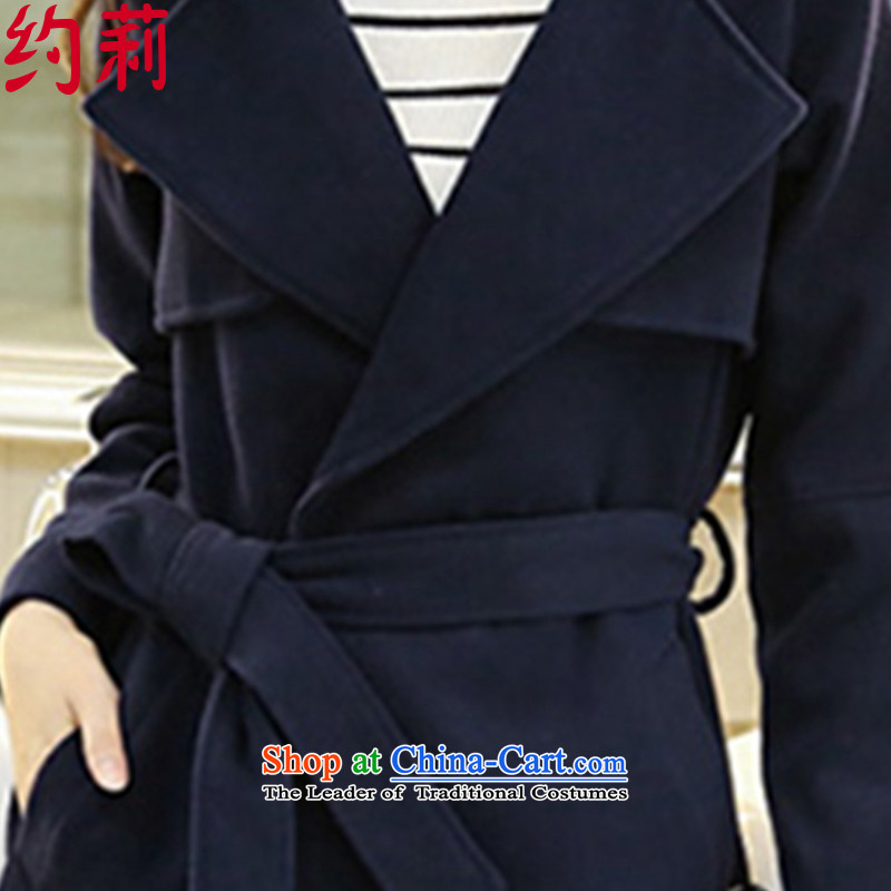 About Li 2015 autumn and winter coats new gross?   in Korean female long hair? L141 female jacket color navy   , L, about Li , , , shopping on the Internet