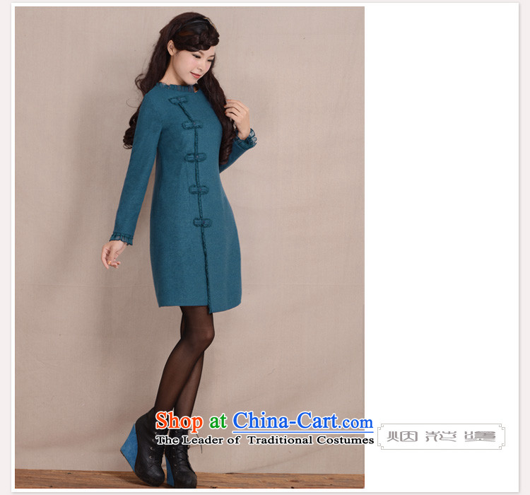 2015 WINTER of hot fireworks original female temperament retro long-sleeved pure colors Sau San Mao jacket coat it was blue S picture, prices, brand platters! The elections are supplied in the national character of distribution, so action, buy now enjoy more preferential! As soon as possible.