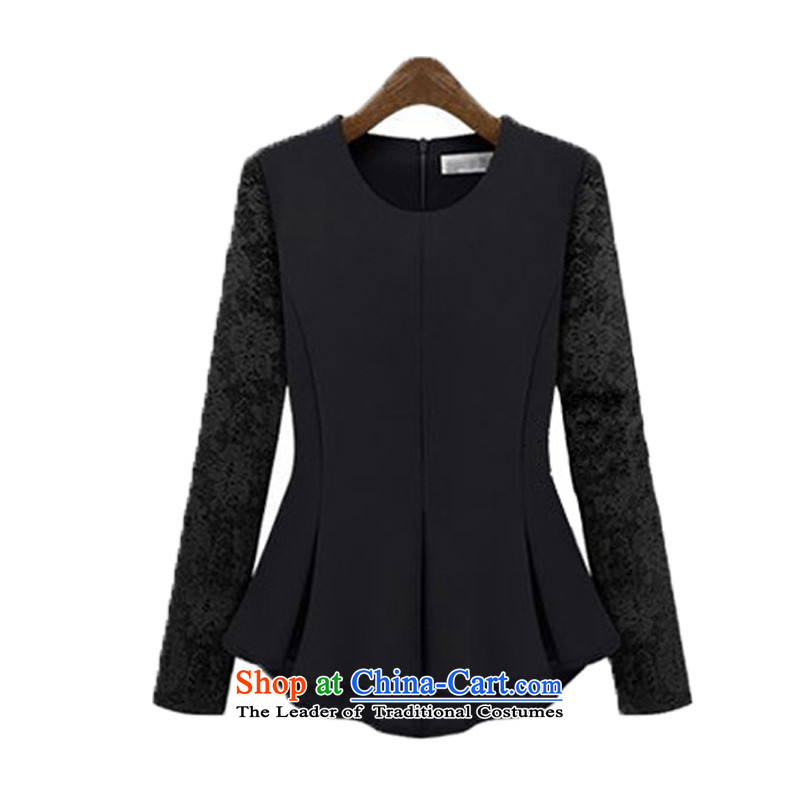 O Ya-ting to increase women's code 2015 autumn and winter new thick mm video thin long-sleeved T-shirt, forming the women lace shirt niba petticoats shirt female 060 Black 3XL 145-165 recommends that you, O Jacob aoyating Ting () , , , shopping on the Int