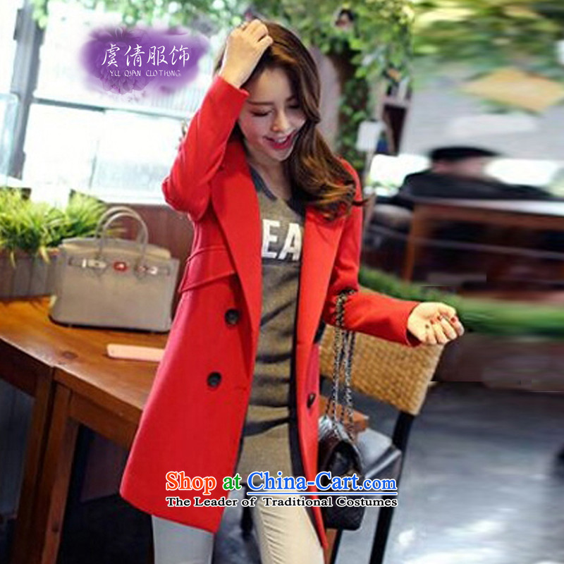 Yu Chien YQ autumn 2015 the new version made from Korea long hair? jacket women Sau San a wool coat Y231 RED M Yu Chien dress (YU QIAN) , , , shopping on the Internet