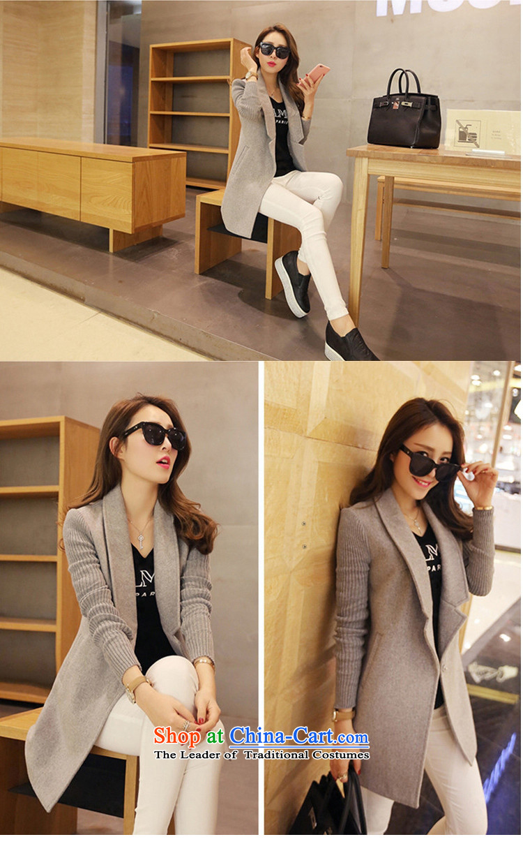 Yu Chien YQ 2015 autumn and winter new Korean fashion Sau San Mao jacket girl in long?)? a wool coat female Y232 GRAY M picture, prices, brand platters! The elections are supplied in the national character of distribution, so action, buy now enjoy more preferential! As soon as possible.