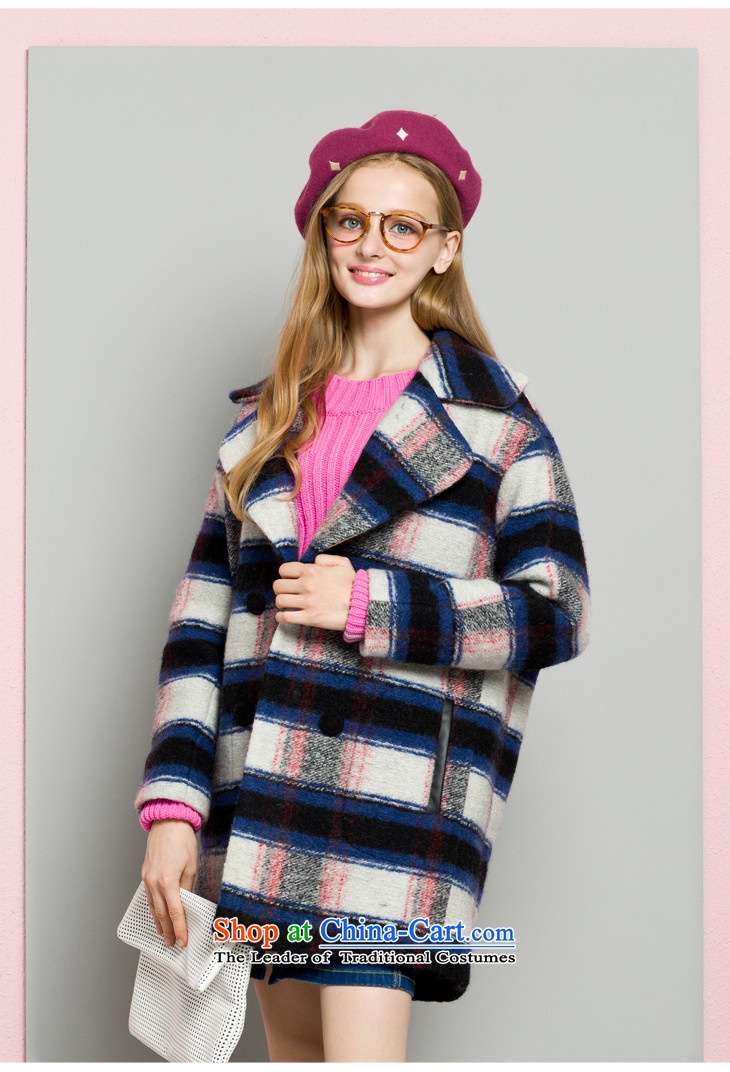 Lok-machi 2015 Autumn new gross? coats plaid lapel a wool coat in long woolen coat female jacket plaid M/160 picture, prices, brand platters! The elections are supplied in the national character of distribution, so action, buy now enjoy more preferential! As soon as possible.