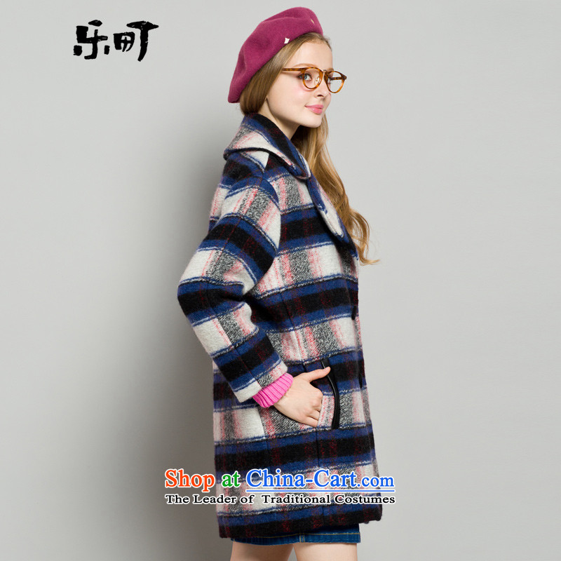 Lok-machi 2015 Autumn new gross? coats plaid lapel a wool coat in long woolen coat female jacket plaid M/160, Lok-machi , , , shopping on the Internet