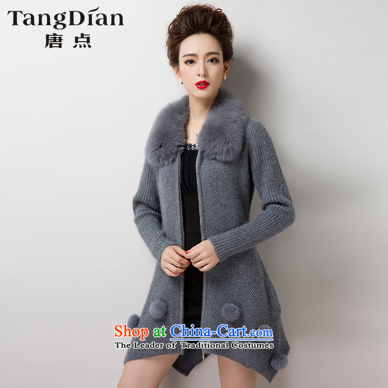 Tang points for Fall_Winter 2015 New Pure mink coats that lint-free long jacket really Fox Sau San for middle-aged women's Gross Gross sweater jacket was 5 809 grayXL? _123-132_ Jin
